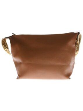 Loewe Cubby Shoulder Bag Brown Leather Silver